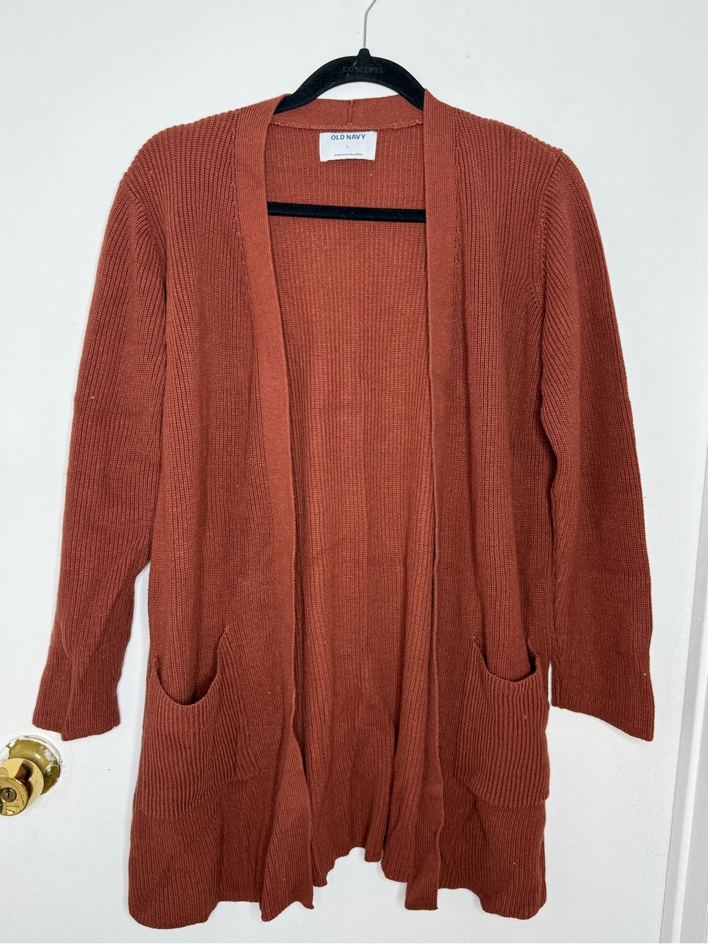 Old Navy Textured Open-Front Sweater Cardigan in Brown Size Large